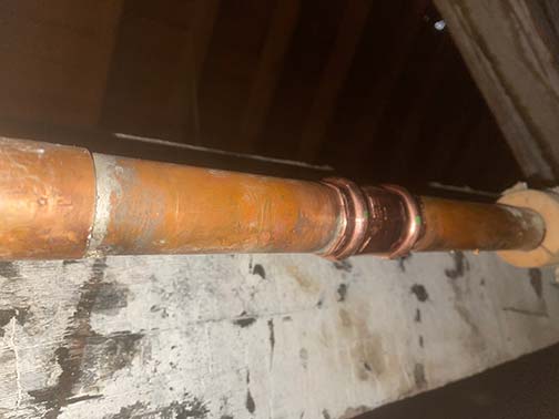 a repaired burst pipe in lombard illinois