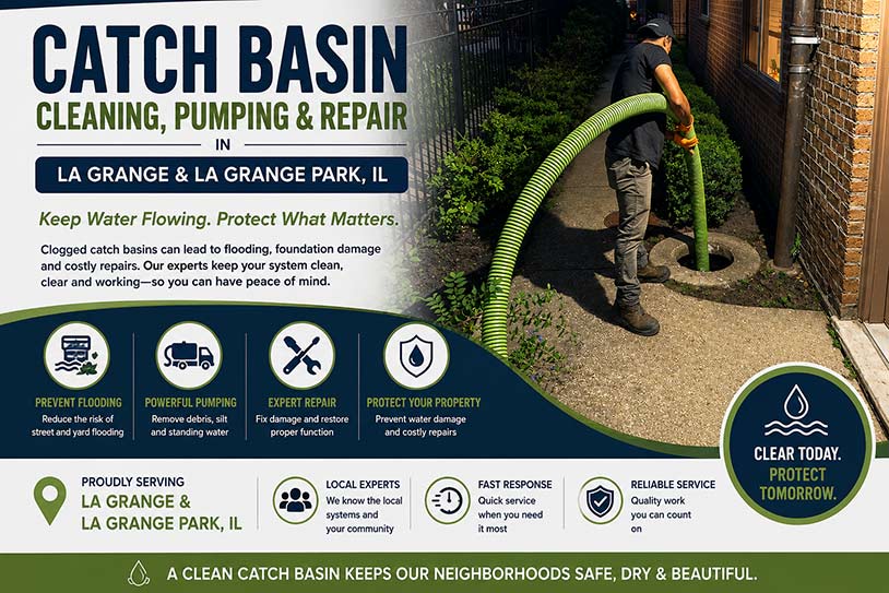 catch basin cleaning pumping repair la grange illinois
