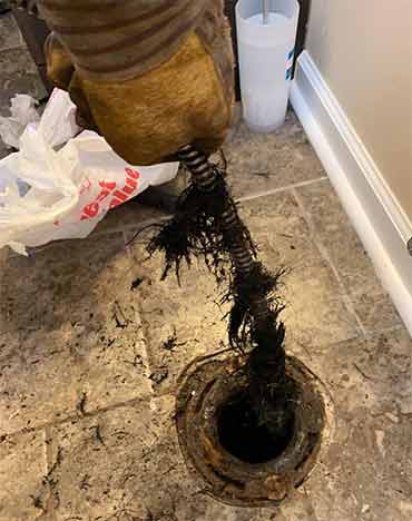 a sewer line blockage