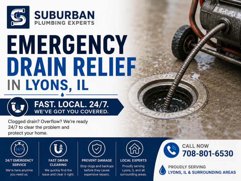 emergency drain relief lyons illinois