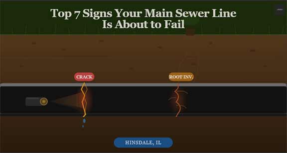 a failing sewer line in hinsdale illinois