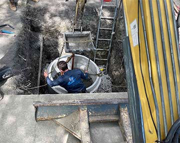 Flood control system installation in Hickory Hills Illinois basement protection
