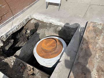 Flood control system installation in Berwyn Illinois basement waterproofing