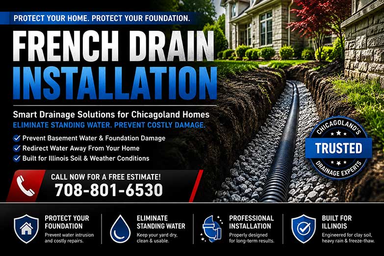 french drain installation chicago illinois