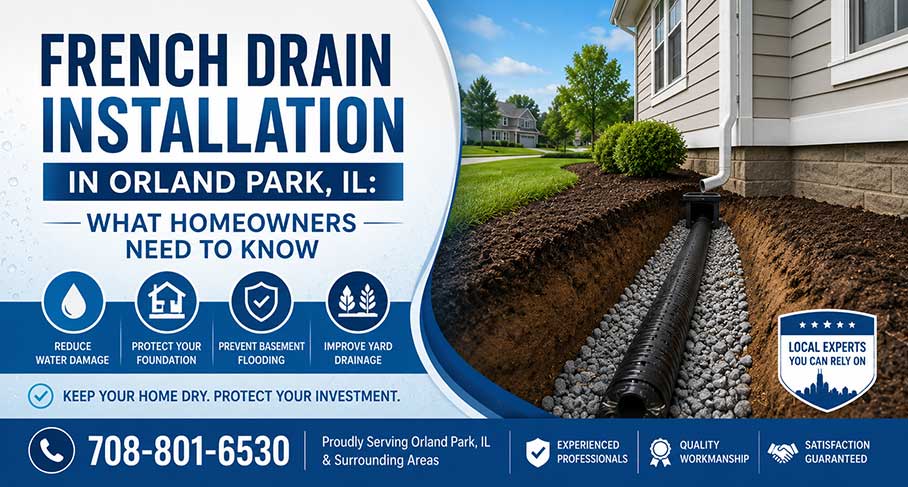 french drain installation orland park illinois