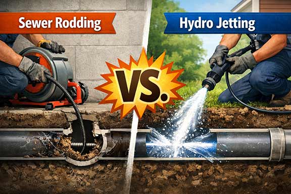 hydro jetting vs sewer rodding