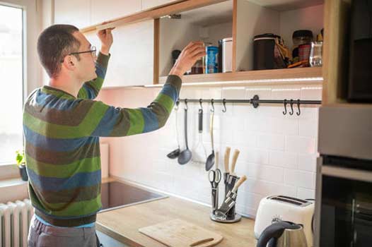 open cabinet doors to prevent frozen pipes.