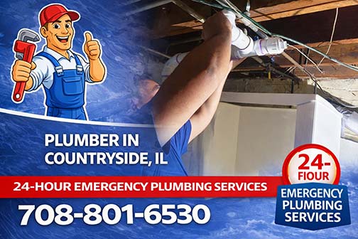 our plumber near me in countryside illinois performing a pipe repair