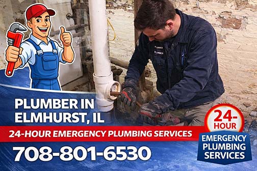 our plumber near me in elmhurst illinois cleaning a drain