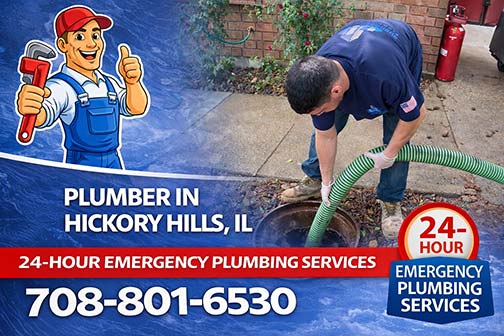 our plumber near me in hickory hills illinois cleaning a catch basin out