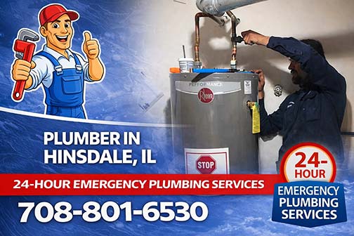 our plumber near me in hinsdale illinois installing a water heater