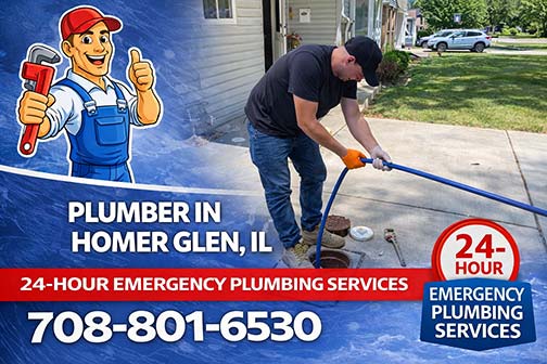 our plumber near me in homer glen illinois performing a hydro jetting service
