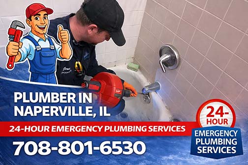 our plumber near me in naperville illinois cleaning a tub drain