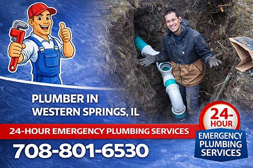 plumber near me in western springs illinois working on a sewer line repair