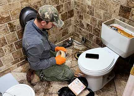 Plumber in Western Springs Illinois performing plumbing repair and maintenance work