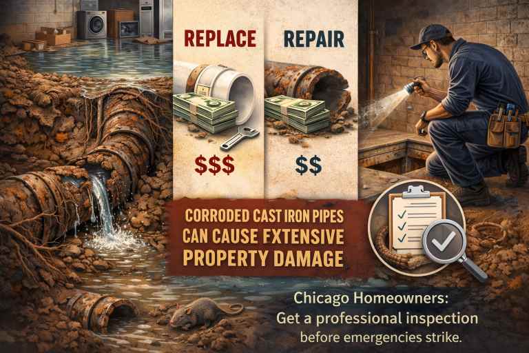 repair or replace cast iron pipes chicago
