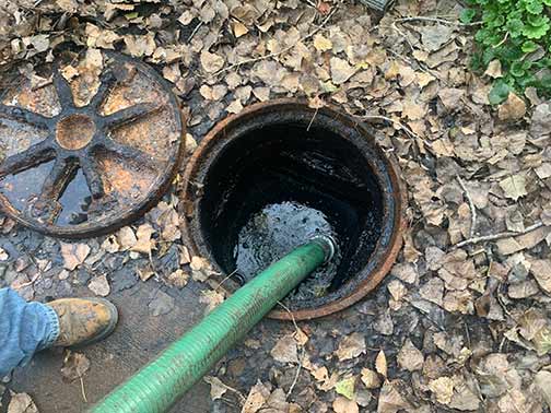 pumping out a septic tank