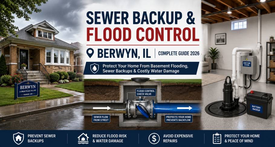sewer backup flood control berwyn illinois