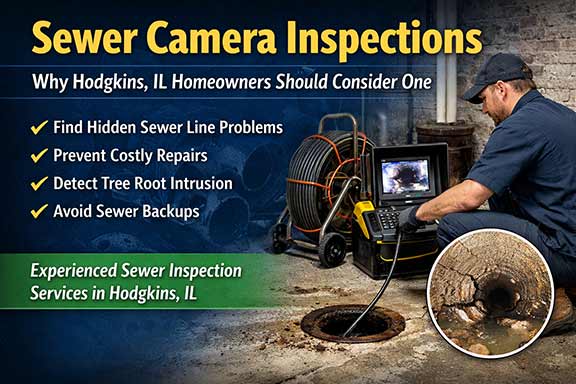 a plumber conducting a sewer camera inspection in hodgkins illinois