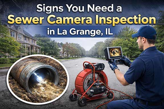 a sewer camera inspection taking place in la grange illinois