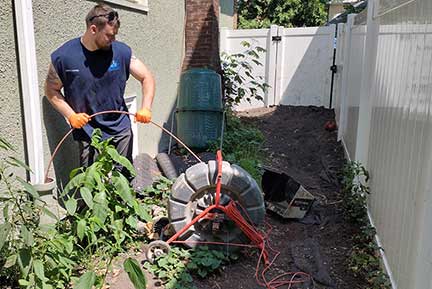 Sewer line camera inspection in Woodridge Illinois identifying blockages and pipe damage