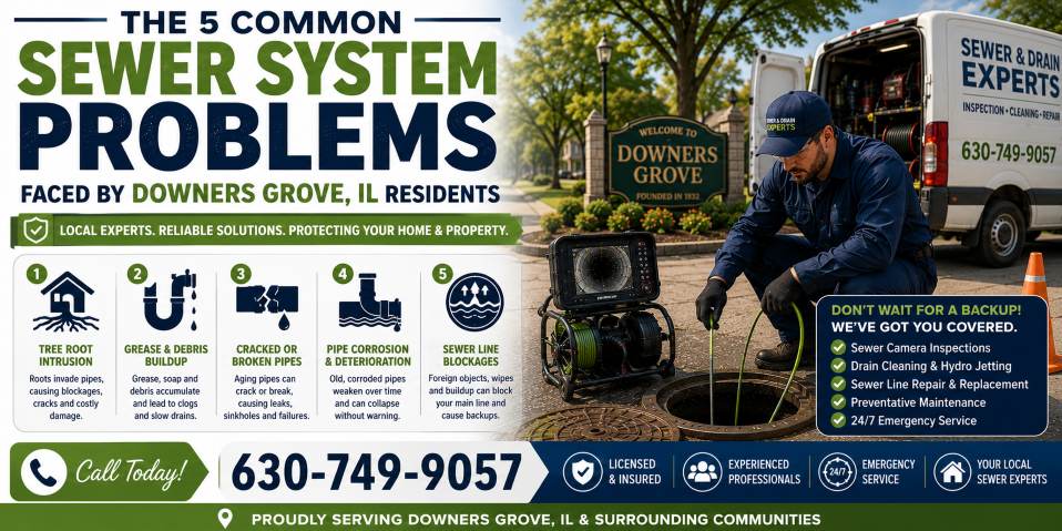 sewer line problems downers grove illinois