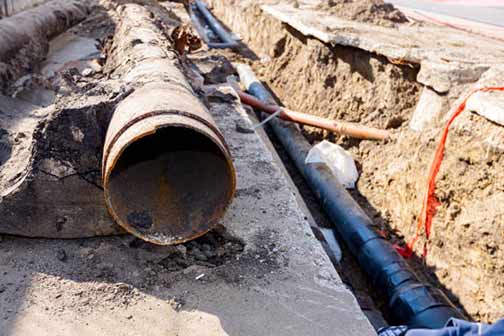 a home with sewer line problems.