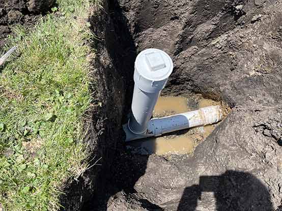 a sewer line being repaired.