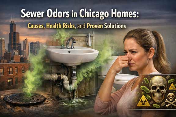 a woman with sewer odor in her chicago home
