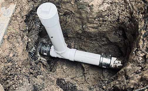 a sewer pipe that has been repaired