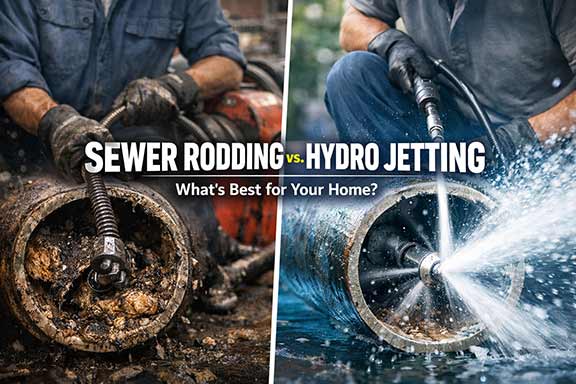 sewer rodding vs hydro jetting