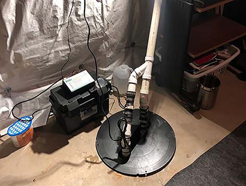 a sump pump battery backup system installed in downers grove