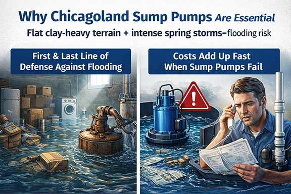 why sump pumps are essential in chicago