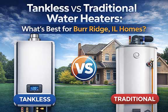  a tankless and traditional water heater option in burr ridge illinois