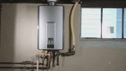 an installation of a tankless water heater