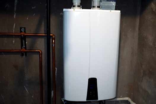 a tankless water heater installation.