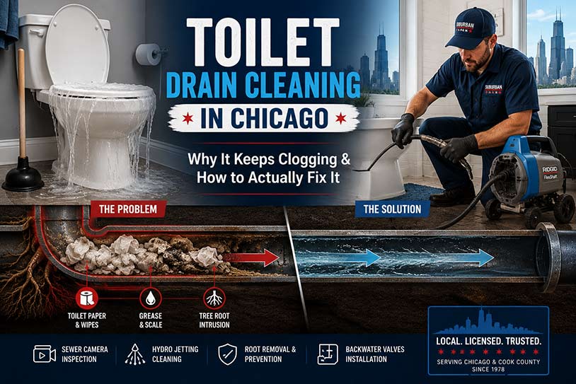 clogged toilet drain cleaning chicago illinois