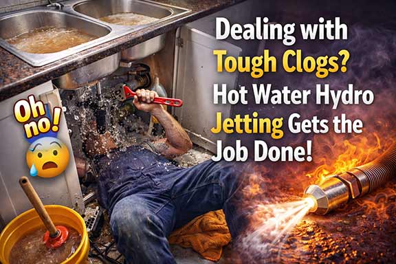 hot water hydro jetting for tough clogs