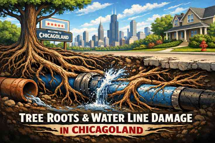 tree roots damaging water line in chicago