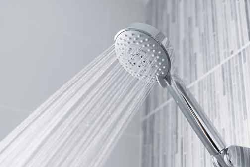 a low flow shower head for water conservation.