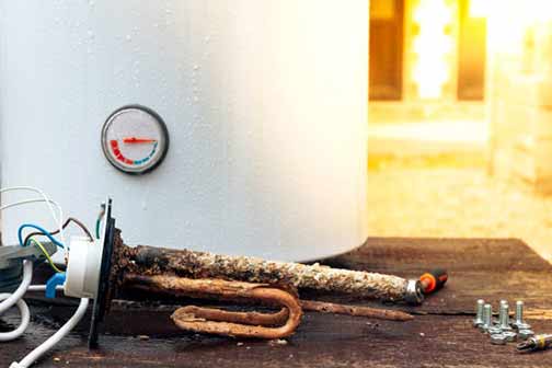 a faulty anode rod on a water heater