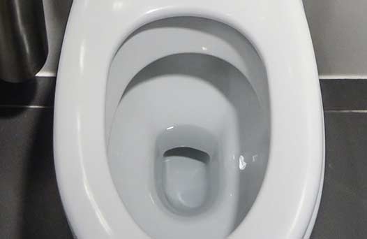 a weak flushing toilet.